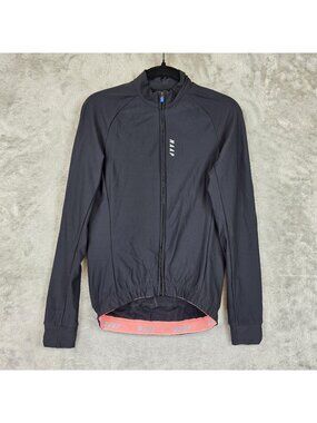 MAAP Cycling Jersey Womens Small Black Long Sleeve Full Zip Pockets Bike Top
